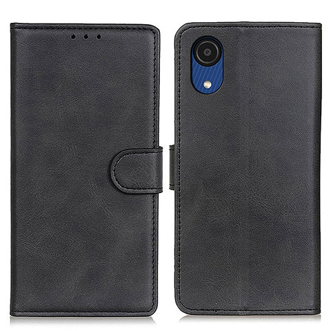 Handytasche Stand Schutzhülle Flip Leder Hülle A05D für Samsung Galaxy A03 Core Schwarz