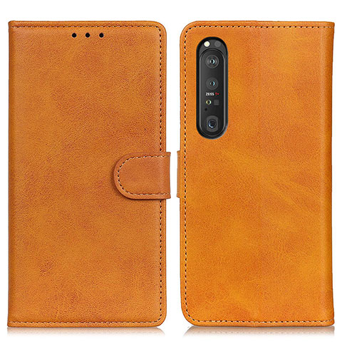 Handytasche Stand Schutzhülle Flip Leder Hülle A05D für Sony Xperia 1 III Braun