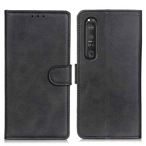 Handytasche Stand Schutzhülle Flip Leder Hülle A05D für Sony Xperia 1 III Schwarz