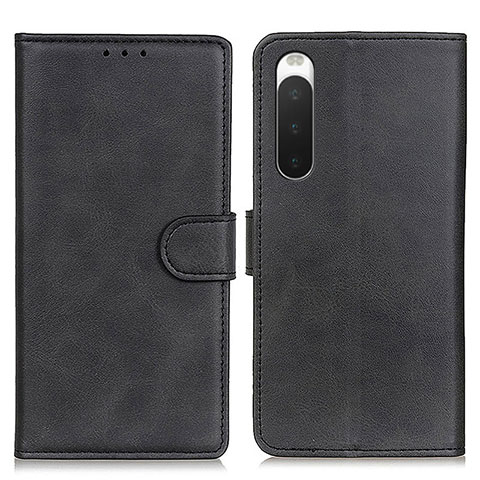 Handytasche Stand Schutzhülle Flip Leder Hülle A05D für Sony Xperia 10 IV Schwarz