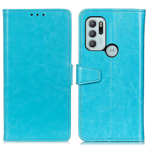 Handytasche Stand Schutzhülle Flip Leder Hülle A06D für Motorola Moto G60s Hellblau