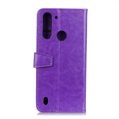 Handytasche Stand Schutzhülle Flip Leder Hülle A06D für Motorola Moto One Fusion Violett