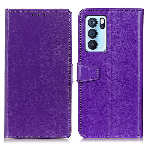 Handytasche Stand Schutzhülle Flip Leder Hülle A06D für Oppo Reno6 Pro 5G India Violett