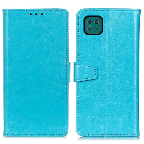 Handytasche Stand Schutzhülle Flip Leder Hülle A06D für Samsung Galaxy A22 5G Hellblau