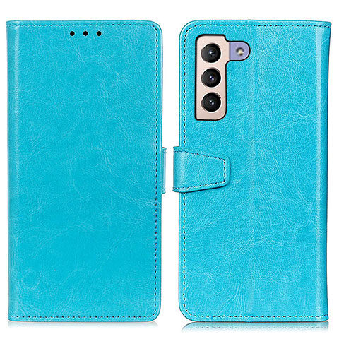 Handytasche Stand Schutzhülle Flip Leder Hülle A06D für Samsung Galaxy S21 5G Hellblau