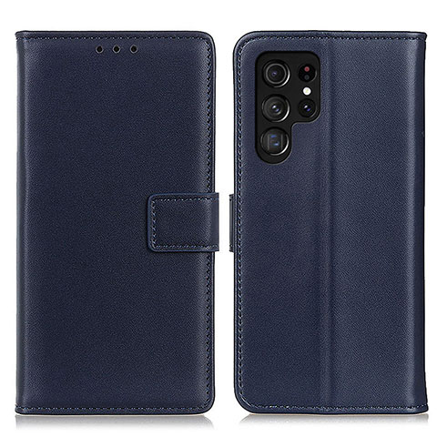 Handytasche Stand Schutzhülle Flip Leder Hülle A06D für Samsung Galaxy S22 Ultra 5G Blau