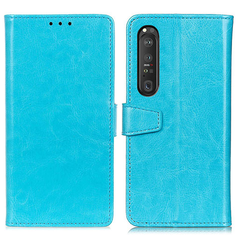 Handytasche Stand Schutzhülle Flip Leder Hülle A06D für Sony Xperia 1 III Hellblau