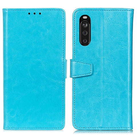 Handytasche Stand Schutzhülle Flip Leder Hülle A06D für Sony Xperia 10 III Hellblau