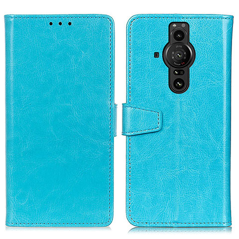 Handytasche Stand Schutzhülle Flip Leder Hülle A06D für Sony Xperia PRO-I Hellblau