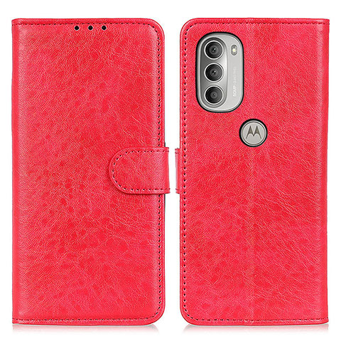 Handytasche Stand Schutzhülle Flip Leder Hülle A07D für Motorola Moto G51 5G Rot