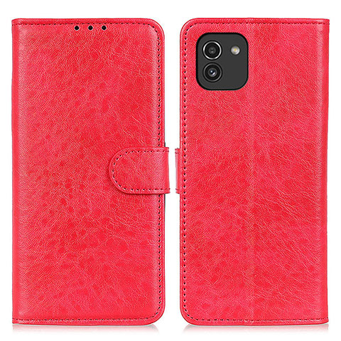 Handytasche Stand Schutzhülle Flip Leder Hülle A07D für Samsung Galaxy A03 Rot