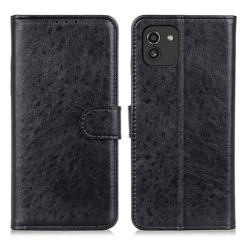 Handytasche Stand Schutzhülle Flip Leder Hülle A07D für Samsung Galaxy A03 Schwarz