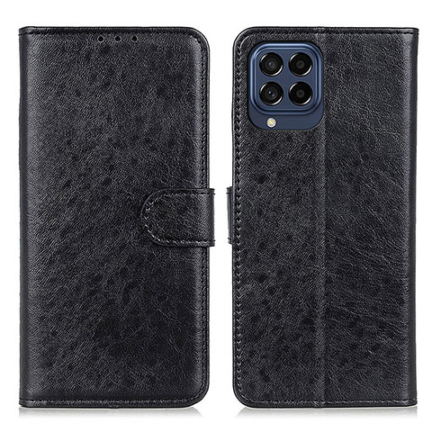 Handytasche Stand Schutzhülle Flip Leder Hülle A07D für Samsung Galaxy M53 5G Schwarz