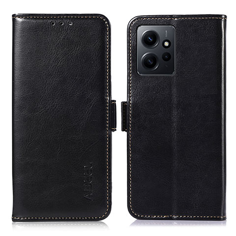 Handytasche Stand Schutzhülle Flip Leder Hülle A07D für Xiaomi Redmi Note 12 4G Schwarz