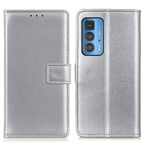 Handytasche Stand Schutzhülle Flip Leder Hülle A08D für Motorola Moto Edge 20 Pro 5G Silber