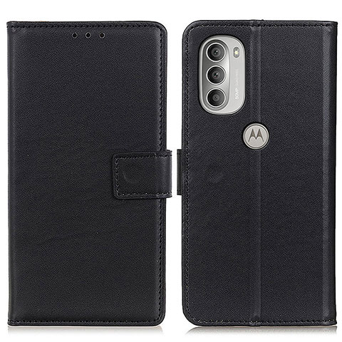 Handytasche Stand Schutzhülle Flip Leder Hülle A08D für Motorola Moto G51 5G Schwarz