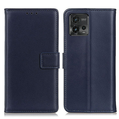 Handytasche Stand Schutzhülle Flip Leder Hülle A08D für Motorola Moto G72 Blau