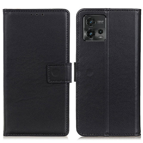 Handytasche Stand Schutzhülle Flip Leder Hülle A08D für Motorola Moto G72 Schwarz