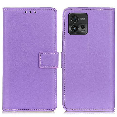 Handytasche Stand Schutzhülle Flip Leder Hülle A08D für Motorola Moto G72 Violett