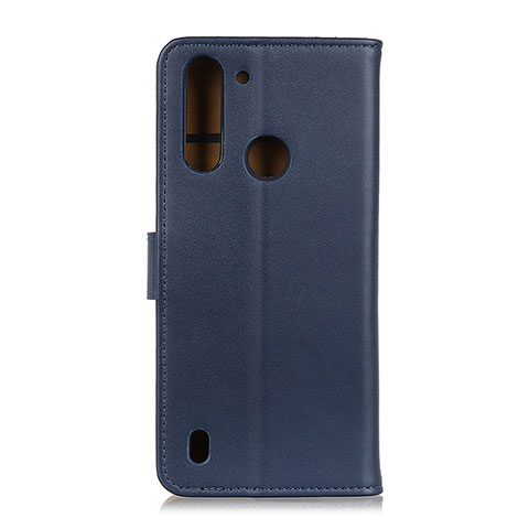 Handytasche Stand Schutzhülle Flip Leder Hülle A08D für Motorola Moto One Fusion Blau