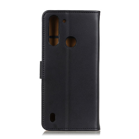 Handytasche Stand Schutzhülle Flip Leder Hülle A08D für Motorola Moto One Fusion Schwarz