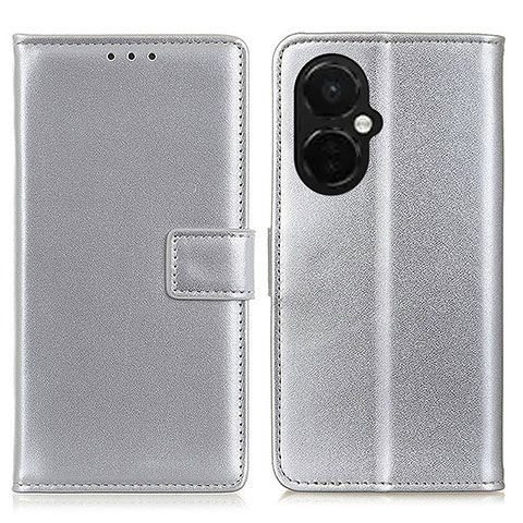 Handytasche Stand Schutzhülle Flip Leder Hülle A08D für OnePlus Nord CE 3 Lite 5G Silber