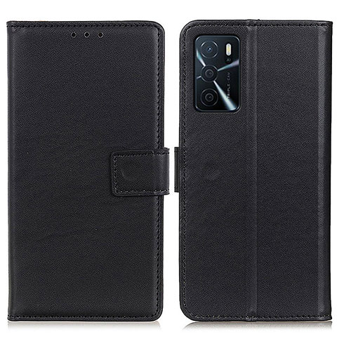 Handytasche Stand Schutzhülle Flip Leder Hülle A08D für Oppo A16 Schwarz