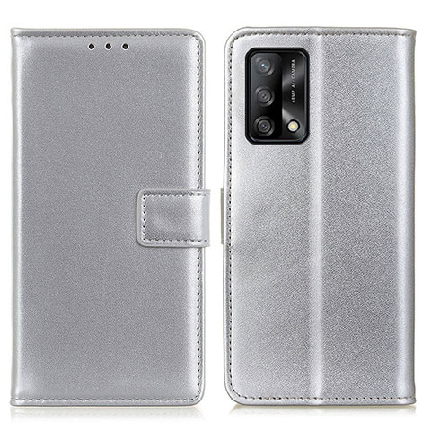 Handytasche Stand Schutzhülle Flip Leder Hülle A08D für Oppo A95 4G Silber