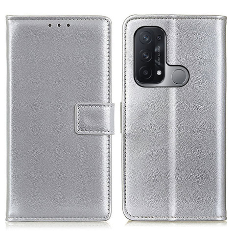 Handytasche Stand Schutzhülle Flip Leder Hülle A08D für Oppo Reno5 A Silber