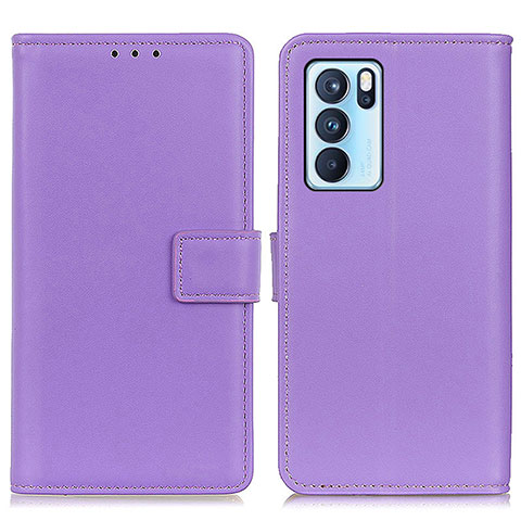 Handytasche Stand Schutzhülle Flip Leder Hülle A08D für Oppo Reno6 Pro 5G India Violett