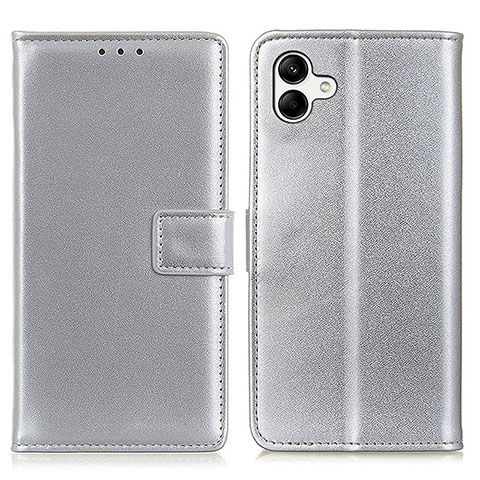 Handytasche Stand Schutzhülle Flip Leder Hülle A08D für Samsung Galaxy A04 4G Silber