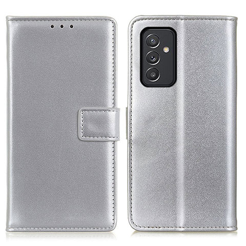 Handytasche Stand Schutzhülle Flip Leder Hülle A08D für Samsung Galaxy A15 4G Silber