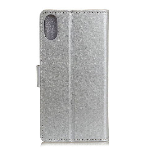 Handytasche Stand Schutzhülle Flip Leder Hülle A08D für Samsung Galaxy A21 SC-42A Silber