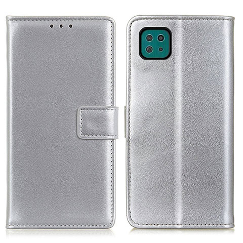 Handytasche Stand Schutzhülle Flip Leder Hülle A08D für Samsung Galaxy A22s 5G Silber