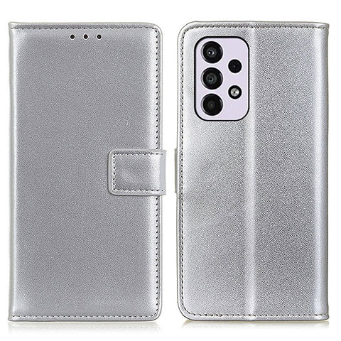 Handytasche Stand Schutzhülle Flip Leder Hülle A08D für Samsung Galaxy A33 5G Silber