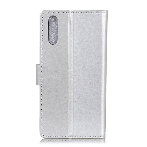 Handytasche Stand Schutzhülle Flip Leder Hülle A08D für Samsung Galaxy A41 SC-41A Silber