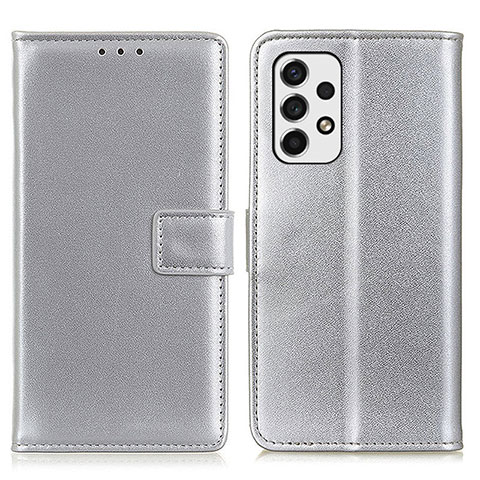 Handytasche Stand Schutzhülle Flip Leder Hülle A08D für Samsung Galaxy A53 5G Silber