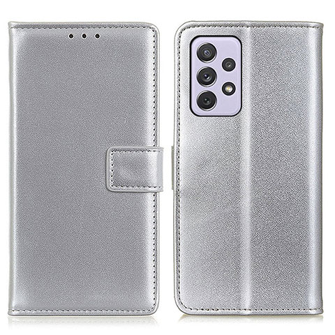 Handytasche Stand Schutzhülle Flip Leder Hülle A08D für Samsung Galaxy A73 5G Silber