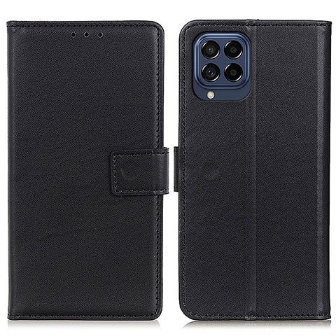 Handytasche Stand Schutzhülle Flip Leder Hülle A08D für Samsung Galaxy M53 5G Schwarz