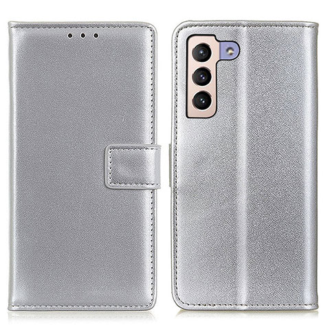 Handytasche Stand Schutzhülle Flip Leder Hülle A08D für Samsung Galaxy S22 Plus 5G Silber