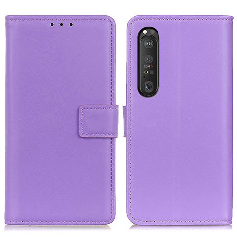 Handytasche Stand Schutzhülle Flip Leder Hülle A08D für Sony Xperia 1 III Violett