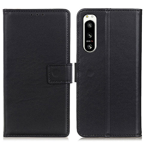 Handytasche Stand Schutzhülle Flip Leder Hülle A08D für Sony Xperia 5 IV Schwarz