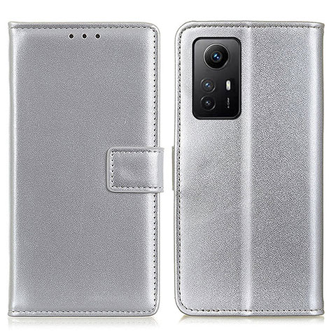 Handytasche Stand Schutzhülle Flip Leder Hülle A08D für Xiaomi Redmi Note 12S Silber