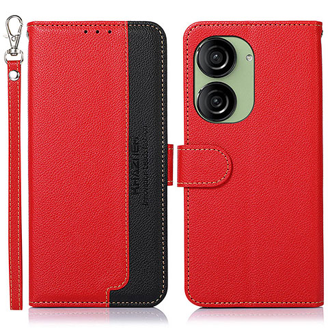 Handytasche Stand Schutzhülle Flip Leder Hülle A09D für Asus ZenFone 10 Rot