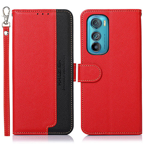 Handytasche Stand Schutzhülle Flip Leder Hülle A09D für Motorola Moto Edge 30 5G Rot