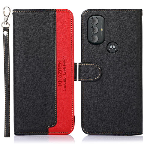 Handytasche Stand Schutzhülle Flip Leder Hülle A09D für Motorola Moto G Play (2023) Schwarz