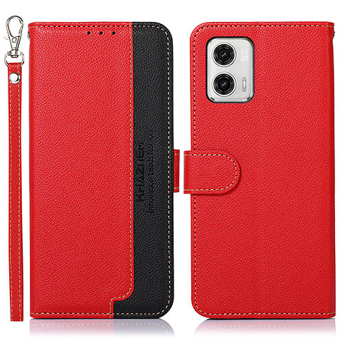 Handytasche Stand Schutzhülle Flip Leder Hülle A09D für Motorola Moto G73 5G Rot