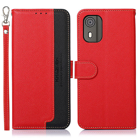 Handytasche Stand Schutzhülle Flip Leder Hülle A09D für Nokia C02 Rot