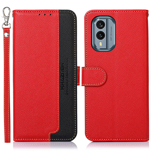 Handytasche Stand Schutzhülle Flip Leder Hülle A09D für Nokia X30 5G Rot