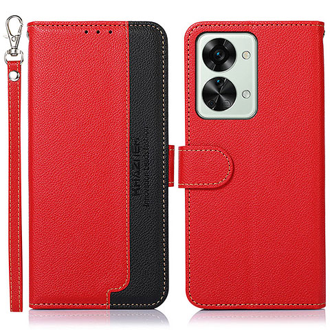 Handytasche Stand Schutzhülle Flip Leder Hülle A09D für OnePlus Nord 2T 5G Rot